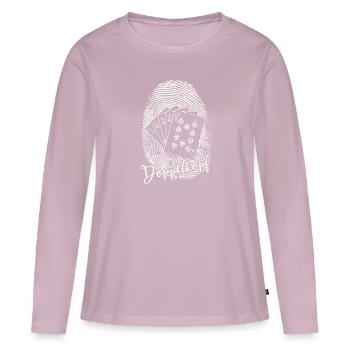 Double Head Fingerprint DNA Card Game - Women's Premium Organic Long Sleeve Shirt - dusky pink - Front - Julia (174cm)