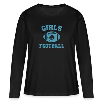 Girls Football America Sport Touchdown - T-shirt manches longues Premium bio Femme - noir - Devant - Julia (174cm)