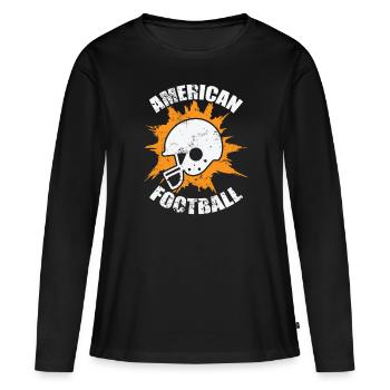 Football américain America Sport Touchdown - T-shirt manches longues Premium bio Femme - noir - Devant - Julia (174cm)