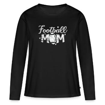 Football Maman NationalSport America Touchdown - T-shirt manches longues Premium bio Femme - noir - Devant - Julia (174cm)