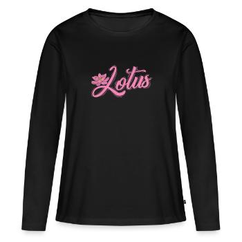 Lotus Lotus Flower Plant Flower Garden - T-shirt manches longues Premium bio Femme - noir - Devant - Julia (174cm)