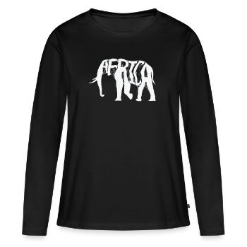 Carte du continent de la population d’éléphants d’Afrique - T-shirt manches longues Premium bio Femme - noir - Devant - Julia (174cm)