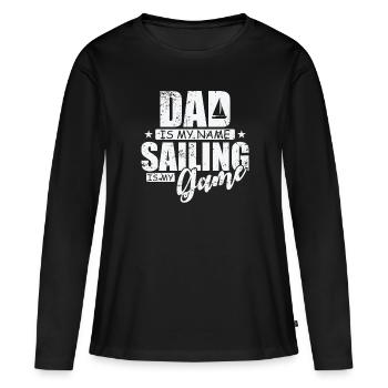 Papa est mon nom, la voile est mon jeu, Segeln - T-shirt manches longues Premium bio Femme - noir - Devant - Julia (174cm)