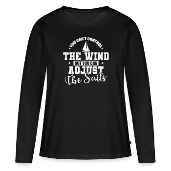 Vous ne pouvez pas contrôler le wind sailing boat - T-shirt manches longues Premium bio Femme - noir - Devant - Julia (174cm)