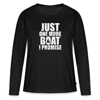 Juste un bateau de plus que je promets voilier - T-shirt manches longues Premium bio Femme - noir - Devant - Julia (174cm)