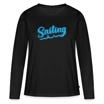 Voilier Voilier Sport Sports nautiques - T-shirt manches longues Premium bio Femme - noir - Devant - Julia (174cm)