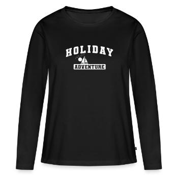 Vacances Aventure Vacances Loisirs Vacances - T-shirt manches longues Premium bio Femme - noir - Devant - Julia (174cm)