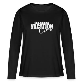 Vacances Vacances Équipage Vacances Loisirs - T-shirt manches longues Premium bio Femme - noir - Devant - Julia (174cm)