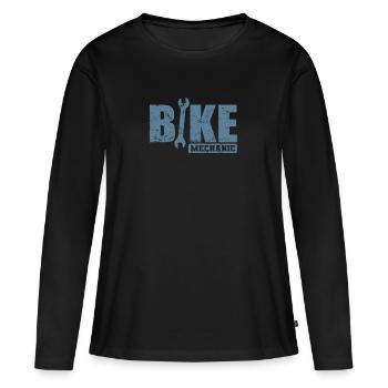 Mécanicien de vélo Profession de mécanicien de deux-roues - T-shirt manches longues Premium bio Femme - noir - Devant - Julia (174cm)