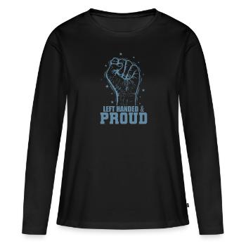 Left Handed Life Writing Left-Handed - Women's Premium Organic Long Sleeve Shirt - black - Front - Julia (174cm)