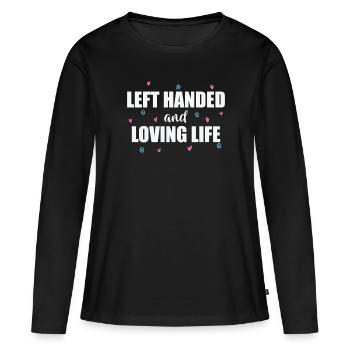 Left Handed and Loving Life Left-handed - Women's Premium Organic Long Sleeve Shirt - black - Front - Julia (174cm)