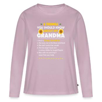 5 Things You Should Know About My Grandma Oma - Frauen Premium Bio Langarmshirt - Altrosa - Vorne - Julia (174cm)
