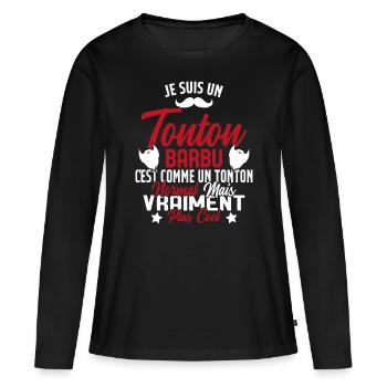 Tonton Barbu Humour Cadeau Onlce - T-shirt manches longues Premium bio Femme - noir - Devant - Julia (174cm)