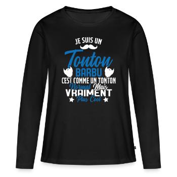 Tonton Barbu Humour Cadeau Onlce - T-shirt manches longues Premium bio Femme - noir - Devant - Julia (174cm)
