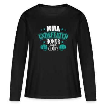 MMA invaincu Honor and Glory Arts Martiaux - T-shirt manches longues Premium bio Femme - noir - Devant - Julia (174cm)