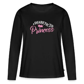 Princesse diabétique fille fille - T-shirt manches longues Premium bio Femme - noir - Devant - Julia (174cm)