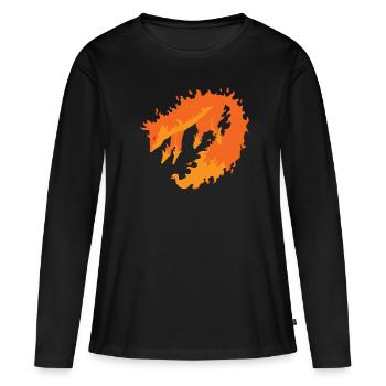 Feuerfuchs brennender Fuchs Wildnis Fuchs - Frauen Premium Bio Langarmshirt - Schwarz - Vorne - Julia (174cm)