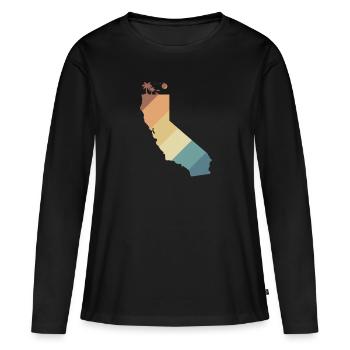 California Kartenumriss USA Amerika - Frauen Premium Bio Langarmshirt - Schwarz - Vorne - Julia (174cm)