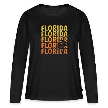 Florida Palmen USA Amerika Bundesstaat - Frauen Premium Bio Langarmshirt - Schwarz - Vorne - Julia (174cm)