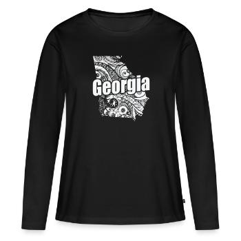 Géorgie États-Unis Amérique État - T-shirt manches longues Premium bio Femme - noir - Devant - Julia (174cm)