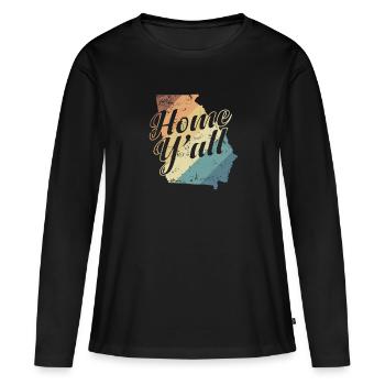 Georgia Home Y’all USA Amérique - T-shirt manches longues Premium bio Femme - noir - Devant - Julia (174cm)