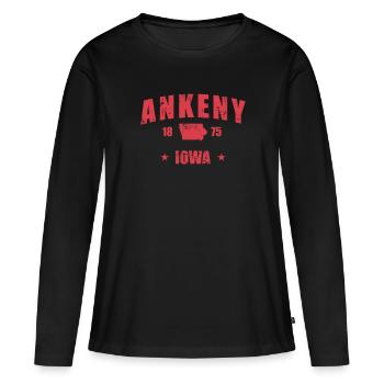 Iowa Ankeny 1875 États-Unis Amérique - T-shirt manches longues Premium bio Femme - noir - Devant - Julia (174cm)
