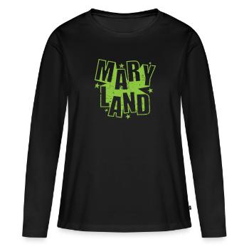 Maryland États-Unis Amérique État - T-shirt manches longues Premium bio Femme - noir - Devant - Julia (174cm)