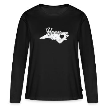 Caroline du Nord Accueil avec coeur États-Unis Amérique - T-shirt manches longues Premium bio Femme - noir - Devant - Julia (174cm)