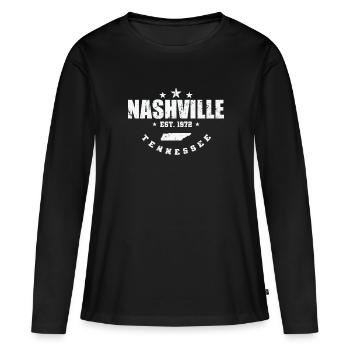 Tennessee Nashville Est. 1972 USA Amerika - Frauen Premium Bio Langarmshirt - Schwarz - Vorne - Julia (174cm)