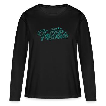 Accueil Texas États-Unis Amérique État - T-shirt manches longues Premium bio Femme - noir - Devant - Julia (174cm)
