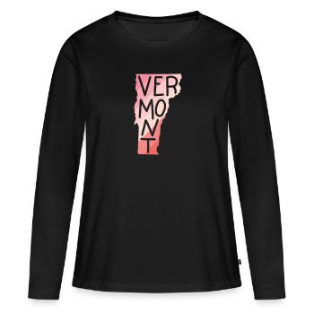 Vermont États-Unis Amérique État - T-shirt manches longues Premium bio Femme - noir - Devant - Julia (174cm)