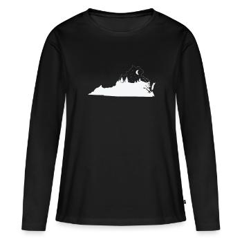 Virginia Kartenumriss mit Skyline USA - Frauen Premium Bio Langarmshirt - Schwarz - Vorne - Julia (174cm)