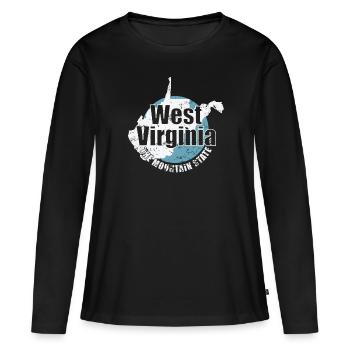 West Virginia The Mountain State USA - Frauen Premium Bio Langarmshirt - Schwarz - Vorne - Julia (174cm)