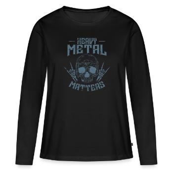 Heavy Metal Matters Bone Skull Music - T-shirt manches longues Premium bio Femme - noir - Devant - Julia (174cm)