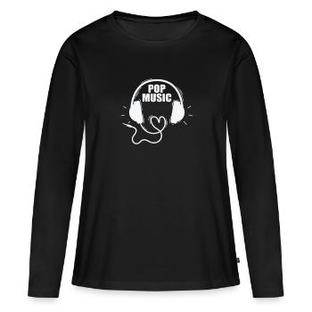 Pop Music Genre Sänger Stars R'n'B - Frauen Premium Bio Langarmshirt - Schwarz - Vorne - Julia (174cm)