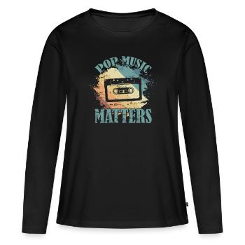 Pop Music Matters R'n'B Sänger Stars - Frauen Premium Bio Langarmshirt - Schwarz - Vorne - Julia (174cm)