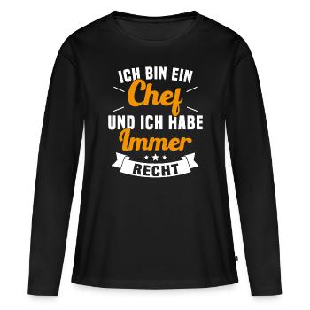 LE CHEF A TOUJOURS RAISON - T-shirt manches longues Premium bio Femme - noir - Devant - Julia (174cm)