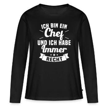 LE CHEF A TOUJOURS RAISON - T-shirt manches longues Premium bio Femme - noir - Devant - Julia (174cm)
