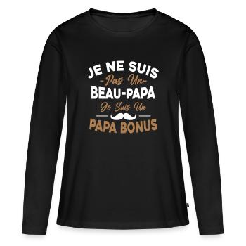 Je Ne Suis Pas Un Beau-papa Je Suis Un Papa Bonus - T-shirt manches longues Premium bio Femme - noir - Devant - Julia (174cm)