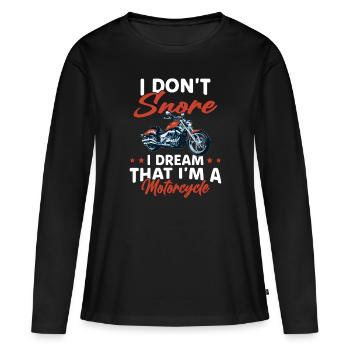 Je Ne Ronfle Pas Je Rêve Que Je Suis Une Moto - T-shirt manches longues Premium bio Femme - noir - Devant - Julia (174cm)
