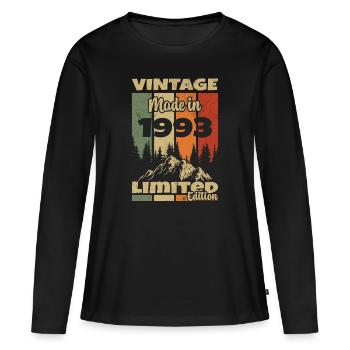 Jahrgang 1993 Geburtstagsgeschenk 1993 - Frauen Premium Bio Langarmshirt - Schwarz - Vorne - Julia (174cm)