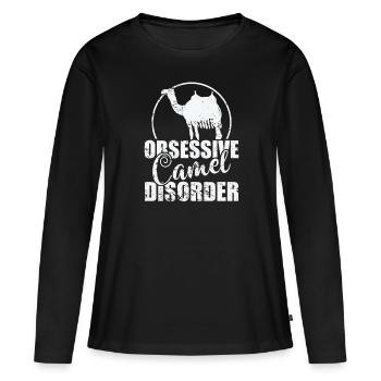 Trouble obsessionnel du chameau dromadaire - T-shirt manches longues Premium bio Femme - noir - Devant - Julia (174cm)