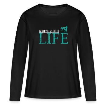 Pro Wrestling Life Show Combat - T-shirt manches longues Premium bio Femme - noir - Devant - Julia (174cm)