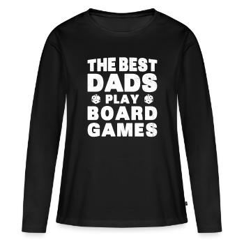 Meilleurs Pères Jouent Jeux de Plateau Cadeau - T-shirt manches longues Premium bio Femme - noir - Devant - Julia (174cm)