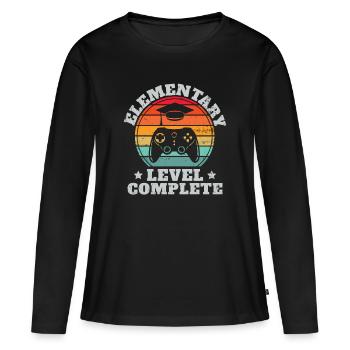 elementary Full level Video Game Diploma - Women's Premium Organic Long Sleeve Shirt - black - Front - Julia (174cm)