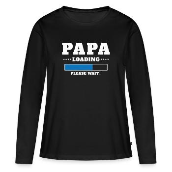 Papa wird geladen Bitte warten - Frauen Premium Bio Langarmshirt - Schwarz - Vorne - Julia (174cm)