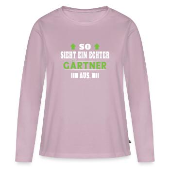 Gärtner Gartenbau Landschaftsbau Hobbygärtner - Frauen Premium Bio Langarmshirt - Altrosa - Vorne - Julia (174cm)