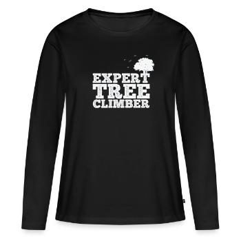 Expert Tree Climber Natur Wälder Blätter - Frauen Premium Bio Langarmshirt - Schwarz - Vorne - Julia (174cm)