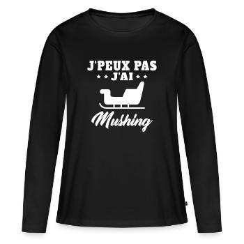 J'peux pas Mushing Chiens Traineau Cadeau Musher - T-shirt manches longues Premium bio Femme - noir - Devant - Julia (174cm)