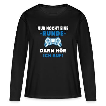 Nur noch eine Runde dann hör ich auf - Frauen Premium Bio Langarmshirt - Schwarz - Vorne - Julia (174cm)